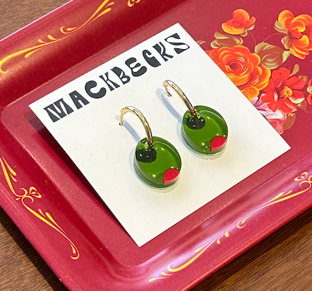 Pimento Olive Earrings