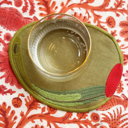 Olive Cocktail Napkins (Set of 4)